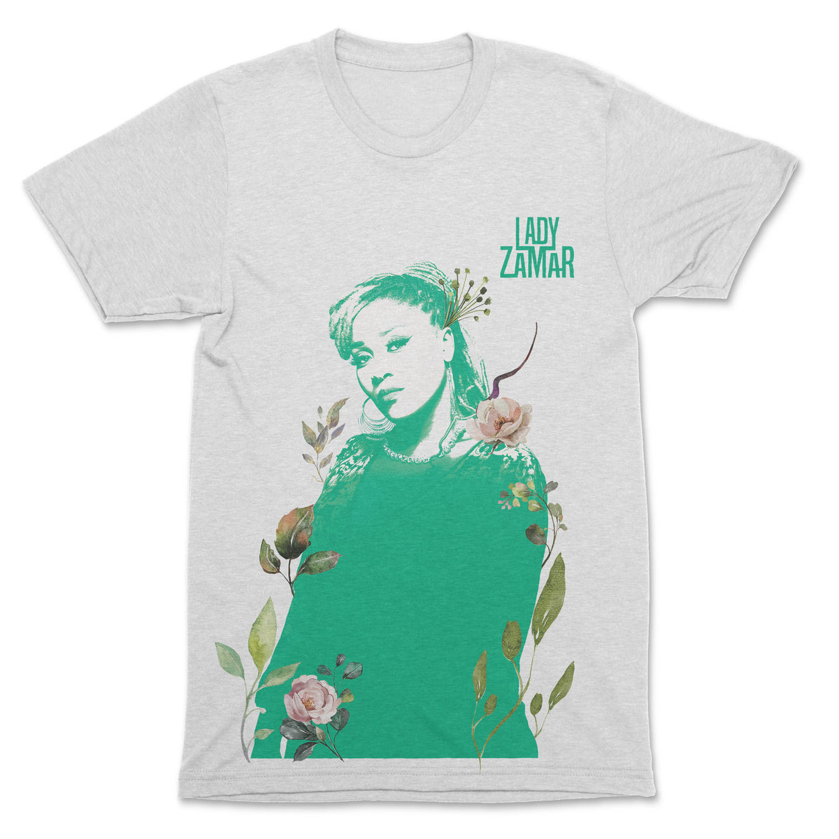 Lady Zamar - (Green print lvy)Unisex Crew Neck T-Shirt - OnlyArtistsOfficial