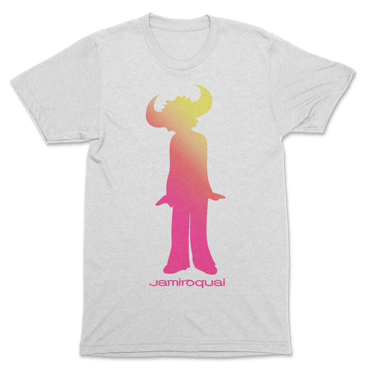 Jamiroquai- Gradient Buffaloman Premium White T-Shirt - OnlyArtistsOfficial