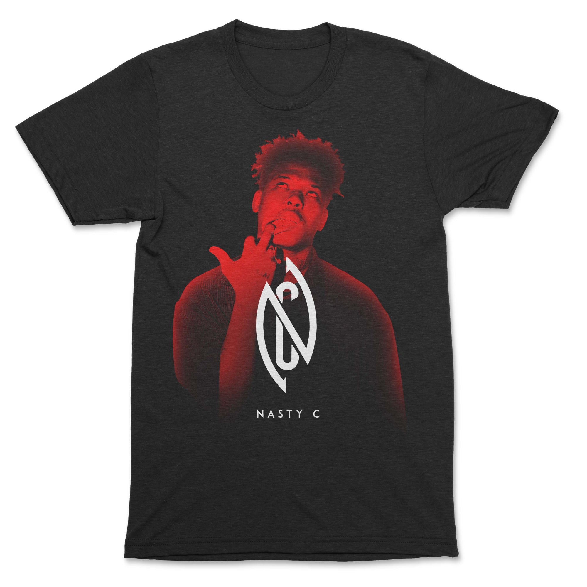 Nasty C - Red Hooked Black T-Shirt - OnlyArtistsOfficial