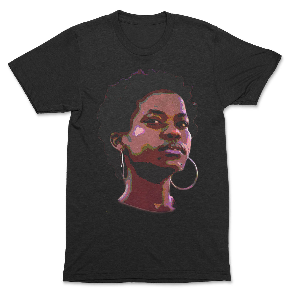 Nomfundo Moh - Face Graphic Black Crew Neck T-Shirt - OnlyArtistsOfficial