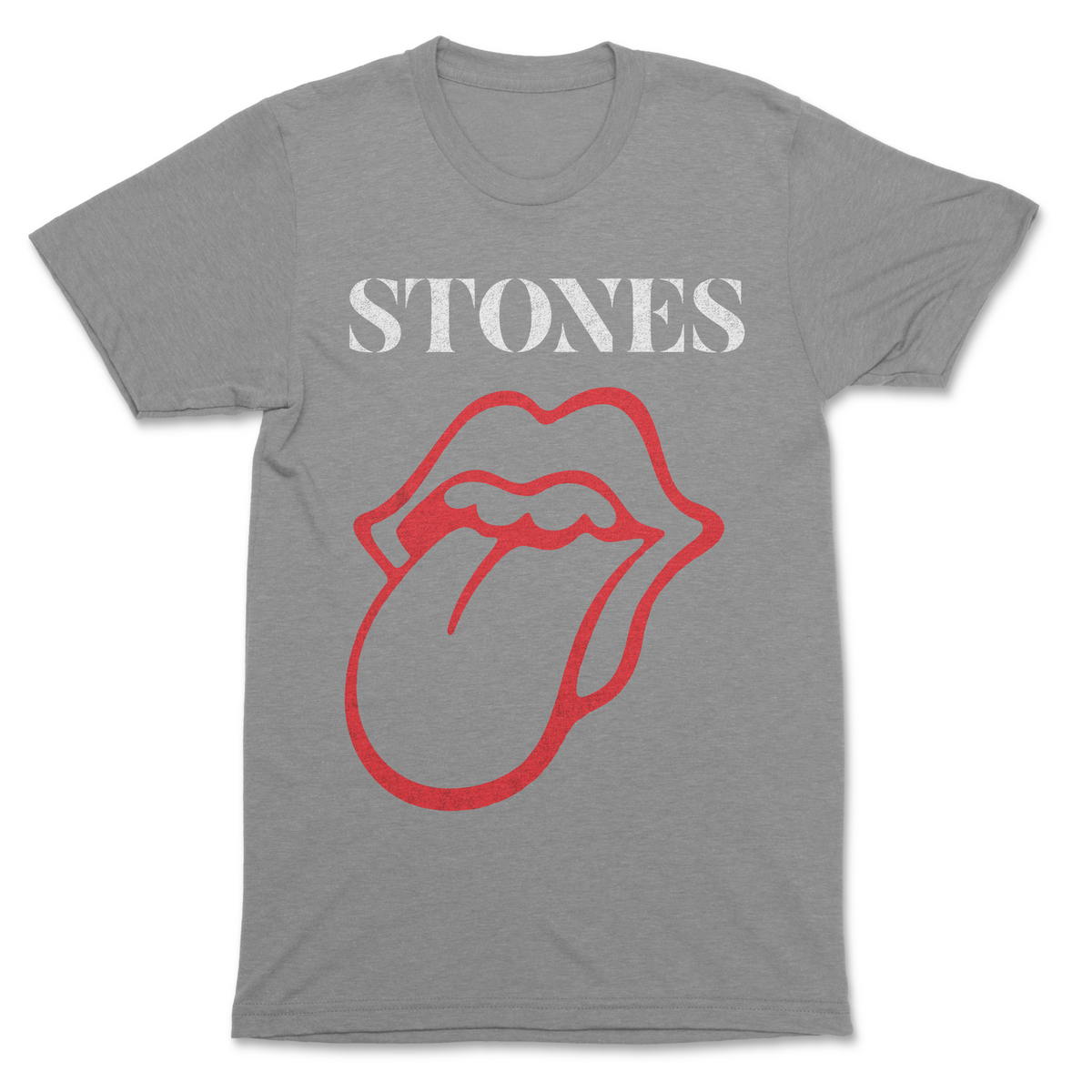 Rolling Stones - Sixty Vintage Tongue Outline Premium Grey T-Shirt - OnlyArtistsOfficial