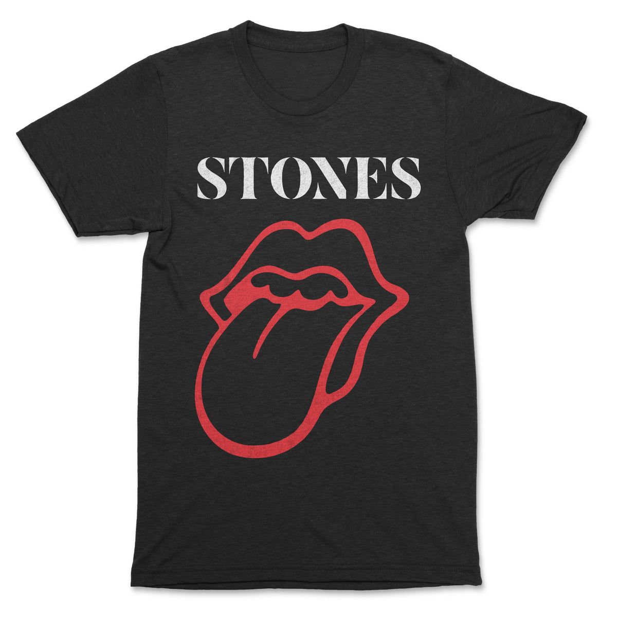 Rolling Stones - Sixty Vintage Tongue Outline Premium Black T-Shirt - OnlyArtistsOfficial